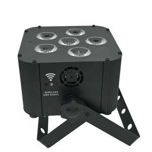 8 projecteurs LED plats sans fil DMX à piles, 6x18W RGBWA UV 6-en-1, blancs, avec télécommande Wi-Fi intelligente pour DJ et mariages - Product Image 2