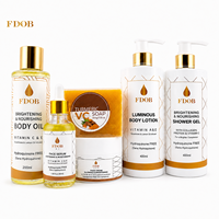 Ensemble de Soins Visage Végétaliens Éclaircissants Vitamine C Acide Kojique Niacinamide Crème & Huile Savon Gel Anti-Âge Fabrication OEM Personnalisée