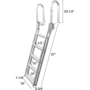 厂家直销供应船用游艇带扶手的4步铝梯浮船梯子