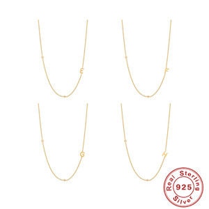 Joyería fina, collares de plata de ley 925, collar de oro minimalista, collar de 26 letras para <span class=keywords><strong>mujer</strong></span> - Product Image 5