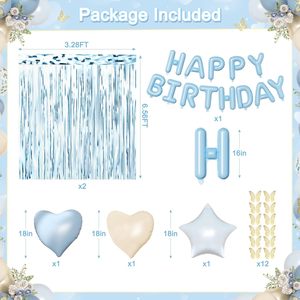 Decorazioni Personalizzate per Feste di <span class=keywords><strong>Compleanno</strong></span> con Striscione '<span class=keywords><strong>Buon</strong></span> <span class=keywords><strong>Compleanno</strong></span>', Palloncini in Foil, Frange a Farfalla per <span class=keywords><strong>Compleanno</strong></span> di Ragazzi - Product Image 3