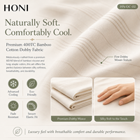 HONI Offre Spéciale – Parure de Lit 3-en-1 en Coton Bambou Respirant Style Luxe pour Lit Queen Size – Housse de Couette et Taies d'Oreiller