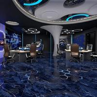 Carrelage en porcelaine polie bleu saphir design 600x1200 pleine masse pour salon