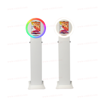 Photomaton portable rond avec angle de tête réglable, photomaton selfie avec télécommande pour fête, entreprise, photomaton iPad