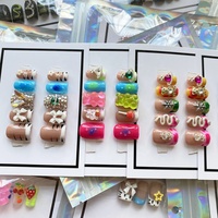 Uñas Postizas de Lujo Brillantes Cortas Tipo Ataúd Hechas a Mano de Alta Calidad, Estilo Personalizado 3D Reutilizables, Venta Caliente, Uñas a Presión al por Mayor para Manicura