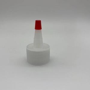 Tapas dispensadoras de 28 mm para botellas de plástico a prueba de fugas para uso químico con punta roja natural y orificio de 0.030. - Product Image 3