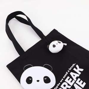 Bolsa de Mano de Lona de Color Sólido, Ecológica, Linda, Abierta, Negra, Moderna, Reutilizable, Ligera y Duradera para Compras Diarias - Product Image 1