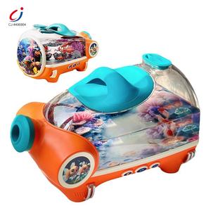 Chengjiプラスチック水族館魚のおもちゃ電子水槽デスクトップ繁殖led軽い音楽水族館赤ちゃんのおもちゃ - Product Image 1