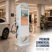 Chargeur EV AC commercial NECS OEM Type 2 44kW double pistolet RFID WiFi sur pied, neuf, 400V, IP54, certifié CE