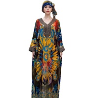 Vêtements traditionnels africains pour femmes, grande taille, kaftan musulman de Dubaï, abaya, robe de soirée, Ankara Dashiki, coton élégant à fleurs