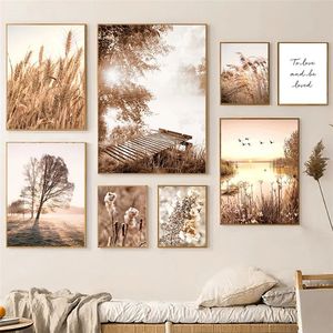 SQ bohême <span class=keywords><strong>paysage</strong></span> peintures toile mur Art décor à la maison Boho <span class=keywords><strong>paysage</strong></span> naturel lac impression peinture sur toile - Product Image 2
