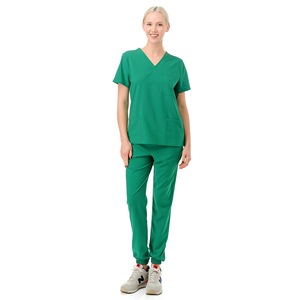 Hospital Uniform Scrub Suit Set Unisex Blue Rose Red Green Navy Red Moisture Wicking Woven Fabric S XXL - Product Image 4