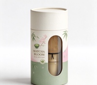 Tube d'emballage cylindrique en papier imprimé sur mesure, écologique et de qualité alimentaire, pour l'emballage de fouets à matcha et de coffrets de thé - Vente en gros