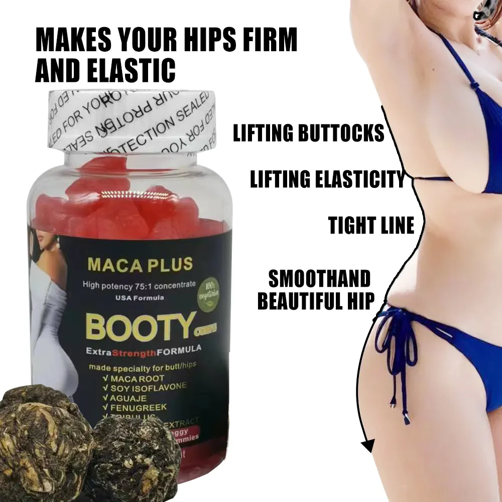 Hot sale OEM hip and butt enlargement products 100%Pure natural ultimate black maca gummies butt hips enlargement