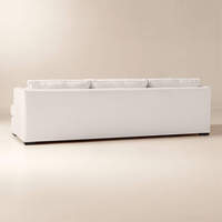 Canapé 3 places en tissu blanc, coussin résistant aux taches, structure en bois massif, mobilier de maison, ensemble de canapés modernes