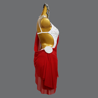 Robe de danse latine rouge pour enfants, costumes de danse, jupes pour filles, scène, femmes, ballet, robe de compétition latine, costume de performance de danse