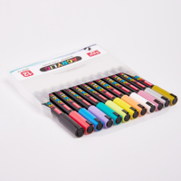 Marqueurs de peinture acrylique 12 couleurs Pointe extra-fine Stylos de peinture
