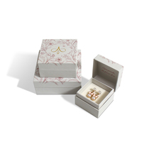 Scatola di gioielli di carta con Logo personalizzato di lusso all'ingrosso pieghevole spugna fodera accessori collane orecchini anelli a conchiglia scatola