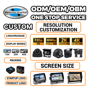 Moniteur tactile 10,1 pouces 1080P AHD AI pour la sécurité des camions, bus et voitures avec quatre canaux vidéo, système <span class=keywords><strong>de</strong></span> surveillance des angles morts BSD BSM et alarme lumineuse - Product Image 2