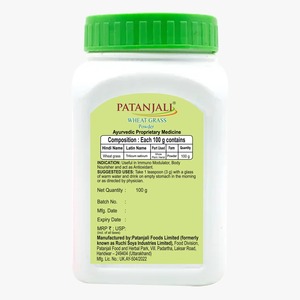 Poudre d'herbe de blé Patanjali, extrait végétal de qualité alimentaire, supplément oral, contenant en plastique - Product Image 2