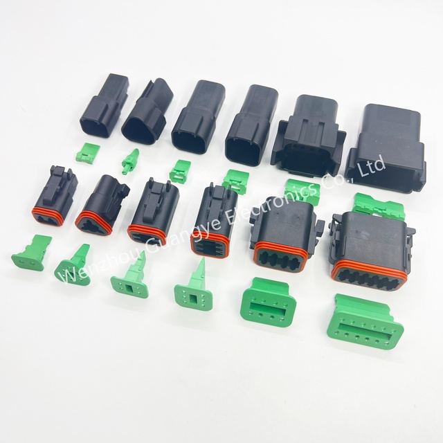 Black Deutsch Connector DT DTM 2-12 Pin Male Female Waterproof Car Adapter Terminals Amp Connector Application Connectors