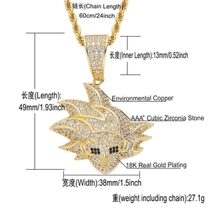 Collier Pendentif Personnage Anime Cartoon Dragon Ball Super Saiyan Kakarot Sun Wukong Accessoires Hip Hop Vente en Gros - Product Image 3