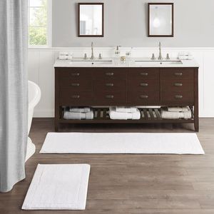 DB 100% coton tufté 3000 GSM tapis de bain réversible doux maison/toilette tapis de bain en microfibre TPR 100% coton un côté 100% Polyester - Product Image 3