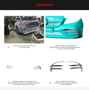 W205 Avant Canards avec Fiber De Carbone Brouillard Lampe Évents pour Mercedes Benz A205 C205 C43 Sport <span class=keywords><strong>AMG</strong></span> 19-20 - Product Image 6