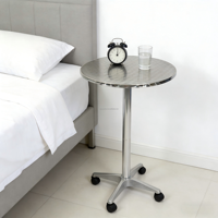 Table et chaises de bar rondes pliantes en aluminium, modernes, portables, pliables, pour l'extérieur, patio, jardin, usage commercial, intérieur, couleur argent