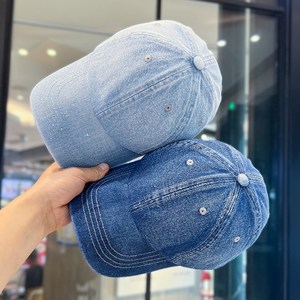 High Quality Breathable Waterproof 6-Panel Denim <strong>Light</strong> Plate Cap Baseball Sun <strong>Hat</strong> with Metal Buckle for Unisex Adults Summer - Product Image 3