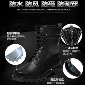 Bottes d'hiver pour hommes, doublées de laine, doublées de polaire, fermeture éclair latérale, antidérapantes, à lacets, hautes, noires, style Martin - Product Image 3