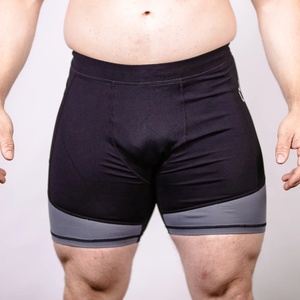 Shorts de compression personnalisés pour hommes, été, logo personnalisé, spandex/coton, séchage rapide, respirant, taille élastique, pour le cyclisme, la gym, la course à pied, avec poches - Product Image 2