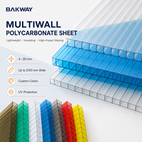 Panneau d'isolation thermique en polycarbonate alvéolaire transparent BAKWAY 6 mm 10 mm pour les systèmes de toiture et de puits de lumière