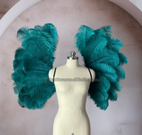 Vente en gros de grandes ailes d'ange en plumes d'autruche pour adulte, or, bleu, rose, noir et blanc pour les fêtes de carnaval.