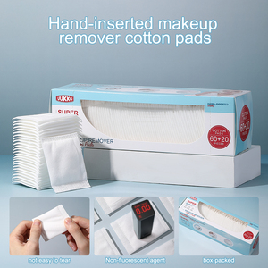 LMLTOP 80 pièces de <span class=keywords><strong>coton</strong></span> démaquillant carré écologique personnalisé, <span class=keywords><strong>coton</strong></span> cosmétique pur à faire soi-même avec insert pour les doigts SY591 - Product Image 4