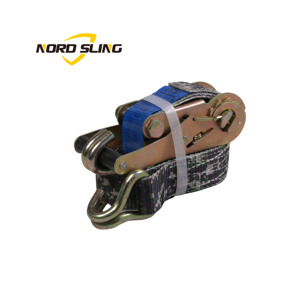 Sangle d'arrimage à cliquet en polyester de 3,8 cm (1,5 pouce), sangle d'arrimage rembourrée pour camion lourd, moto, certifiée CE, résistance à la rupture de 3000 kg - Product Image 1