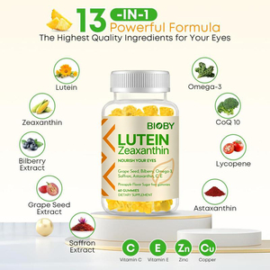 Bioby OEM Gommose per Bambini con Luteina, Zeaxantina, Vitamina E, Mirtillo, Astaxantina e Ananas, Senza Zucchero, 60 Pezzi, per la Salute degli Occhi - Product Image 2