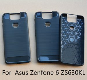 Coque de protection antichoc en fibre de carbone pour téléphone portable, étui en TPU pour Asus Zenfone 6 <span class=keywords><strong>ZS630KL</strong></span> - Product Image 1