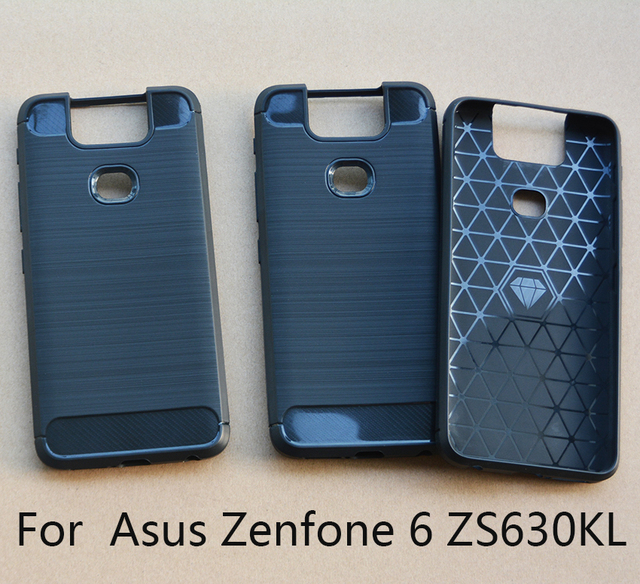 Shockproof Soft Carbon Fiber Mobile Phone TPU Protective case Cover for Asus Zenfone 6 ZS630KL