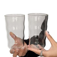 Tasse en verre borosilicate haute résistance, transparente, design moderne et minimaliste, couleur unie, pour café, cold brew, jus, lait, eau
