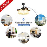Ventilador de Techo 1stshine de 42 Pulgadas, Retráctil, con Luz, Flujo de Aire Potente, Diseño Elegante de Grado Profesional, con Aspas Ocultas