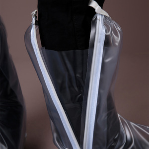 <span class=keywords><strong>Bottes</strong></span> de pluie mi-mollet en PVC imperméables, chaudes, réutilisables, en caoutchouc, pour l'automne, la moto, la conduite, protège-chaussures en PVC recyclable avec lumière LED - Product Image 3