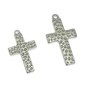 Colgantes de Cruz de Acero Inoxidable con Grabado Religioso Cristiano para Collares y Pulseras, Color Acero Liso, Múltiples Estilos - Product Image 5