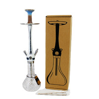 Ensemble Chicha Narguilé en Bois Style Arabe 73cm, Qualité Supérieure, Base en Verre Cristal, pour Fournitures de Bars et Salons