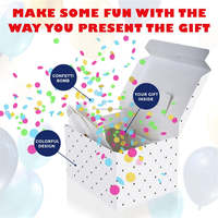 Caja de Regalo Sorpresa con Confeti Explosivo, Kit de Explosión Sorpresa, Broma Explosiva para Cumpleaños, Cualquier Ocasión, Caja de Regalo con Confeti Explosivo