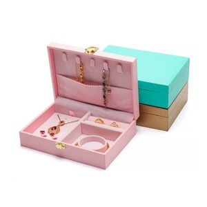PU Leather Velvet Jewelry <b>Boxes</b> Ring Necklace <b>Earring</b> <b>Gift</b> Box for Gold Jewelry Packaging Organizer Box - Product Image 1