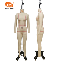 Maniquí de Mujer JUNMEI JMWF36 de Fibra de Vidrio, sin Cabeza, Colapsable, con Hombros Plegables, en Pose de Pie, Estilo Europeo Americano