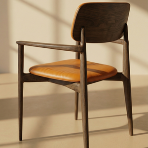 Chaise de salle à manger de luxe en bois de frêne avec siège rembourré, accoudoirs ergonomiques, mobilier contemporain pour la maison, l'hôtel, le restaurant PISANO - Product Image 4