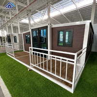 Maison conteneur préfabriquée personnalisée de 20, 30 ou 40 pieds, à double aile pliable et extensible, avec 1, 2, 3 ou 4 chambres, en panneaux sandwich et structure en acier