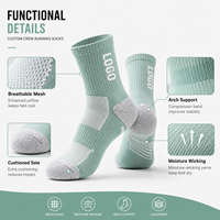 Chaussettes de sport personnalisées avec logo, chaussettes de course respirantes en maille avec soutien de la voûte plantaire et semelle amortissante, chaussettes athlétiques OEM